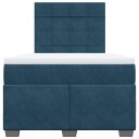  Seng med madrass boksfjær blå 120x200 cm fløyel 8721102757686