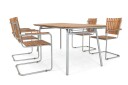 Selected Home Resö & Hönö spisegruppe Sølv/teak 4 lenestoler & bord 194 cm