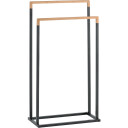 Spirella håndklestativ til gulv, elegant svart/bambus, 2 kleshengere black 450x845x215 mm