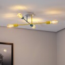 HELam Taklampe Cambridge 4 lyskilder gul-turkis