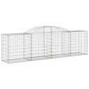 vidaXL Gabionkurver buede 9 stk 300x50x80/100 cm galvanisert jern