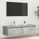  TV-benk med LED-lys betonggrå 100X35,5x25 cm 8721158663542