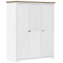 vidaXL Garderobe BODO hvit og brun 151,5x52x176,5 cm heltre furu