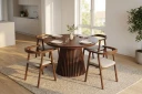 Spisegruppe Bark Peyra 120 220 cm Valnøtt Valnøtt/Beige  