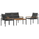 vidaXL Utemøbelsett 4 pcs Mørkegrå polyrotting