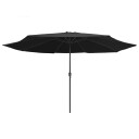 vidaXL Parasoll med metallstang 400 cm svart
