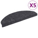 vidaXL Selvklebende trappematter 5 stk mørkegrå 65x21x4 cm nålestempel