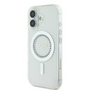 Guess iPhone 16 MagSafe Ring-deksel med Rhinestones Hvit