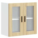  Veggmontert kjøkkenskap med glassdør Porto sonoma eik 8721158424969