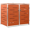 vidaXL Søppeldunkskur dobbelt 138x77,5x115,5 cm rustfritt stål