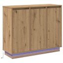  Sideboard med LED i Artisan Eik 90x32x75 cm Ingeniørtre