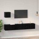  TV benksett 4 pcs Svart eik 60 x 30 x 30 cm Konstruert tre