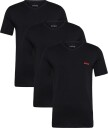 HUGO T Shirt Vn Triplet   BLACK   M