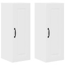  Kjøkkenskap med hylle 2 pcs Høyglanset hvit 30 x 31 x 80 cm