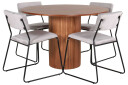 Venture Design Bianca & Kenth spisegruppe Grå/valnøtt 4 stoler & bord 110 cm