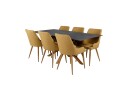 Venture Design Piazza & Plaza spisegruppe Grå/gul 6 st stoler & bord 180 x 90 cm
