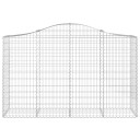 vidaXL Gabionkurver buede 5 stk 200x50x120/140 cm galvanisert jern