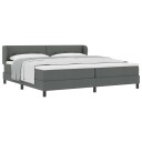  Box Spring Seng med Madrass Mørk Grå 200x200 cm Stoff