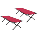 Sammenleggbar camping seng 2 pcs Rød 193 x 69 x 45 cm
