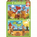 Educa Puslespill 2x48 Brikker Drager & Riddere