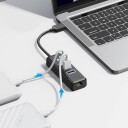 Orico PW3UR25-U3 USB-hub med 3x USB-A 3.0 og RJ45 2,5G Ethernet 0,15m Svart