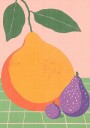 Fruit Illustration Pear and Figs Plakat Plakat / 30x40cm