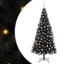  Juletre med 300 LED med stativ Svart 240 cm PVC