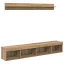  TV vegghyllesett med LED 5 pcs Artisan Eik Konstruert tre