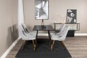 Venture Home Dipp Spisegruppe 120 cm Rund med 4 Velvet Stoler Sort/Guld