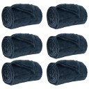 vidaXL Kastepledd 6 pcs Marineblå 240 x 270 cm Fleece