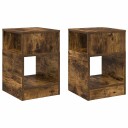 vidaXL Avlastningsbord 2 pcs Røkt eik 30,5 x 30 x 45 cm Konstruert tre