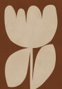 Beige Blossom Shapes Plakat Plakat / 50x70cm