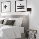 Trio Lighting Hotel vegglampe - Nikkel/svart