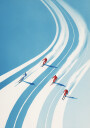 Four Skiers Plakat Plakat / 100x150cm