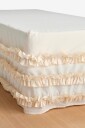 Ellos Home   Sengekappe Juliette Curve Frill i vasket bomull 60 cm   Hvit