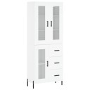 vidaXL Highboard hvit 69,5x34x180 cm konstruert tre 8720845480233