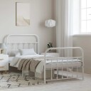 vidaXL Sengeramme i metall med hode- og fotgavl hvit 100x190 cm 8720845881825