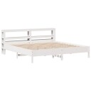 Sengeramme med madrass hvit 200x200 cm heltre furu 3306136