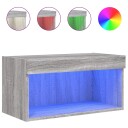  TV benk med LED grå sonoma 60x30x30 cm