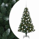 vidaXL Kunstig juletre med kuler 120 cm 150 LED-lys Varmhvit