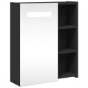 vidaXL Baderomsspeilskap med LED-lys svart 45x13x52 cm