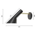 Louis Poulsen AJ Vegglampe HW Brass/Black