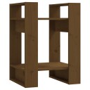 vidaXL Bokhylle/romdeler honningbrun 41x35x57 cm heltre furu