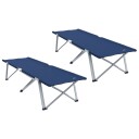 Sammenleggbar camping seng 2 pcs Blå 194 x 62,5 x 42,5 cm