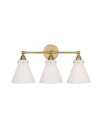 Visual Comfort Parkington 24" Three Light Bath Bar Antique Brass/White glass