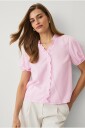 Ellos Collection   Bluse med volang   Rosa