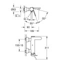 Grohe Plus badekarbatteri Krom