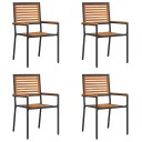 vidaXL Hage stabelstoler 4 pcs Brun og svart