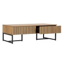Sofabord HOME4YOU Hampton 120x60x40 cm melamin med eikebark - melamin med eikebark; svarte detaljer