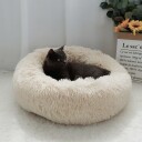 Lys Beige Donut Hundeseng Fluffy Rund Hunde Og Katteseng Flere Str
